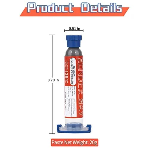 Wonderway Sn42/Bi58 T4 Lead Free Solder Paste 20g (0.71 oz) | Low Melting Point for Electronics Repair thumbnail 2