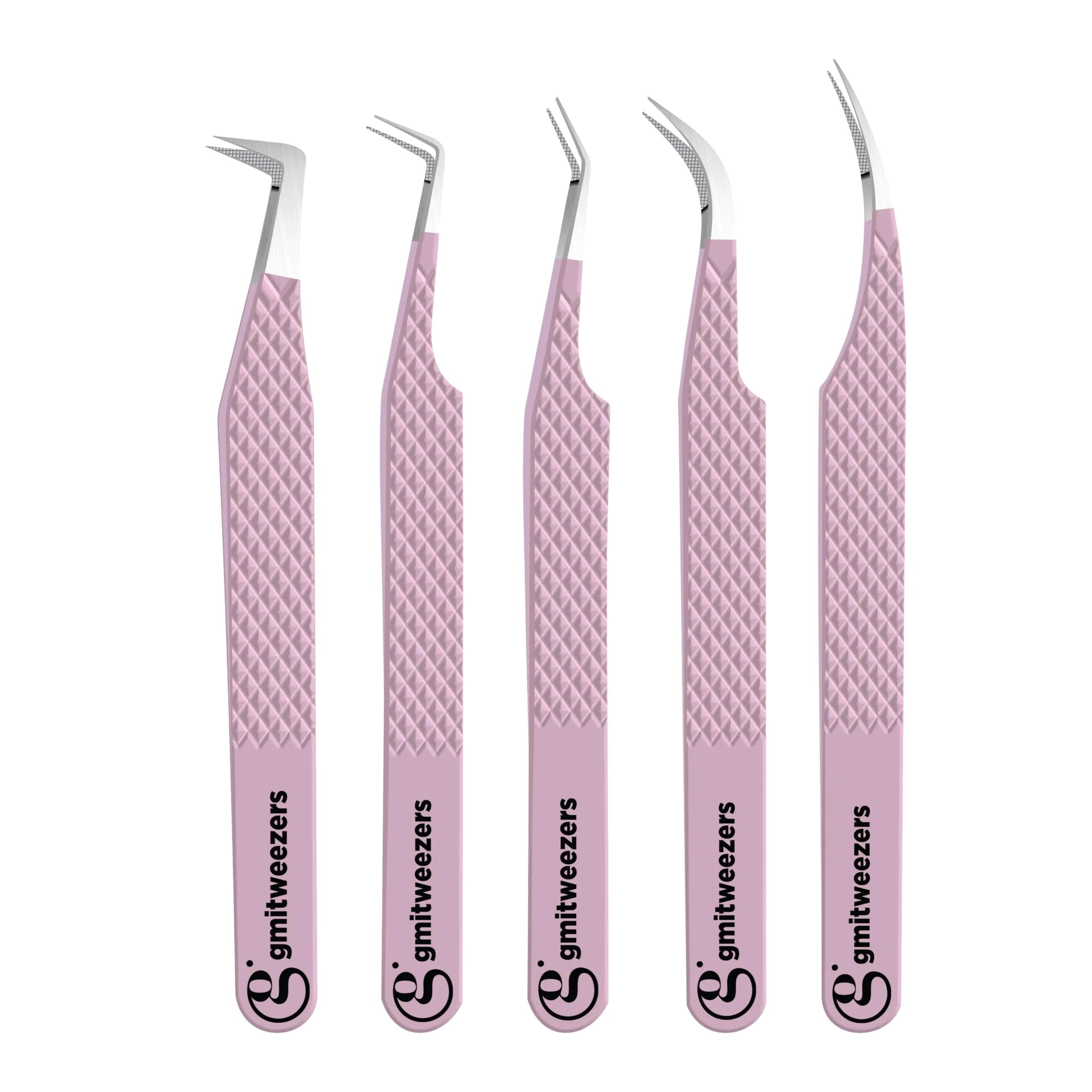 GMI TWEEZERS Fiber Tip Lash Tweezers for Eyelash Extensions | Precise, Stainless Steel, Pink - main product image