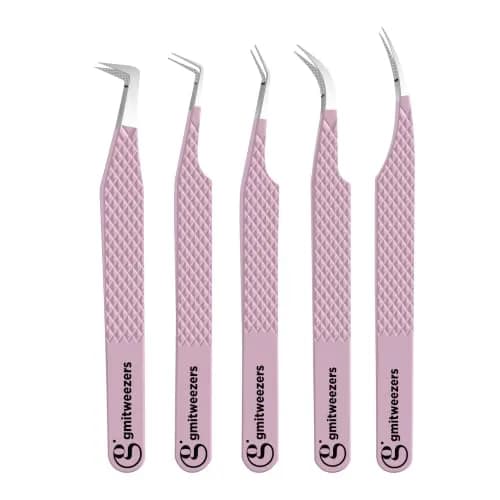 GMI TWEEZERS Fiber Tip Lash Tweezers for Eyelash Extensions | Precise, Stainless Steel, Pink thumbnail 1