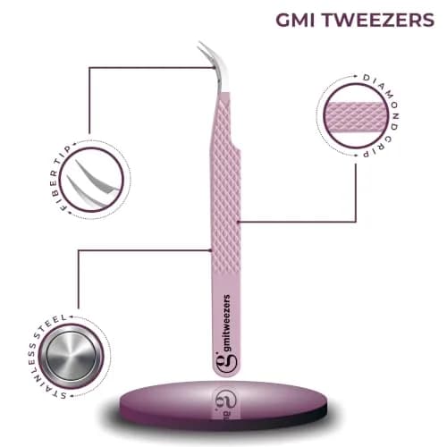 GMI TWEEZERS Fiber Tip Lash Tweezers for Eyelash Extensions | Precise, Stainless Steel, Pink thumbnail 4