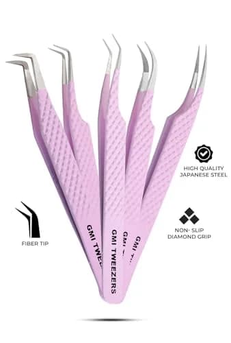 GMI TWEEZERS Fiber Tip Lash Tweezers for Eyelash Extensions | Precise, Stainless Steel, Pink thumbnail 7