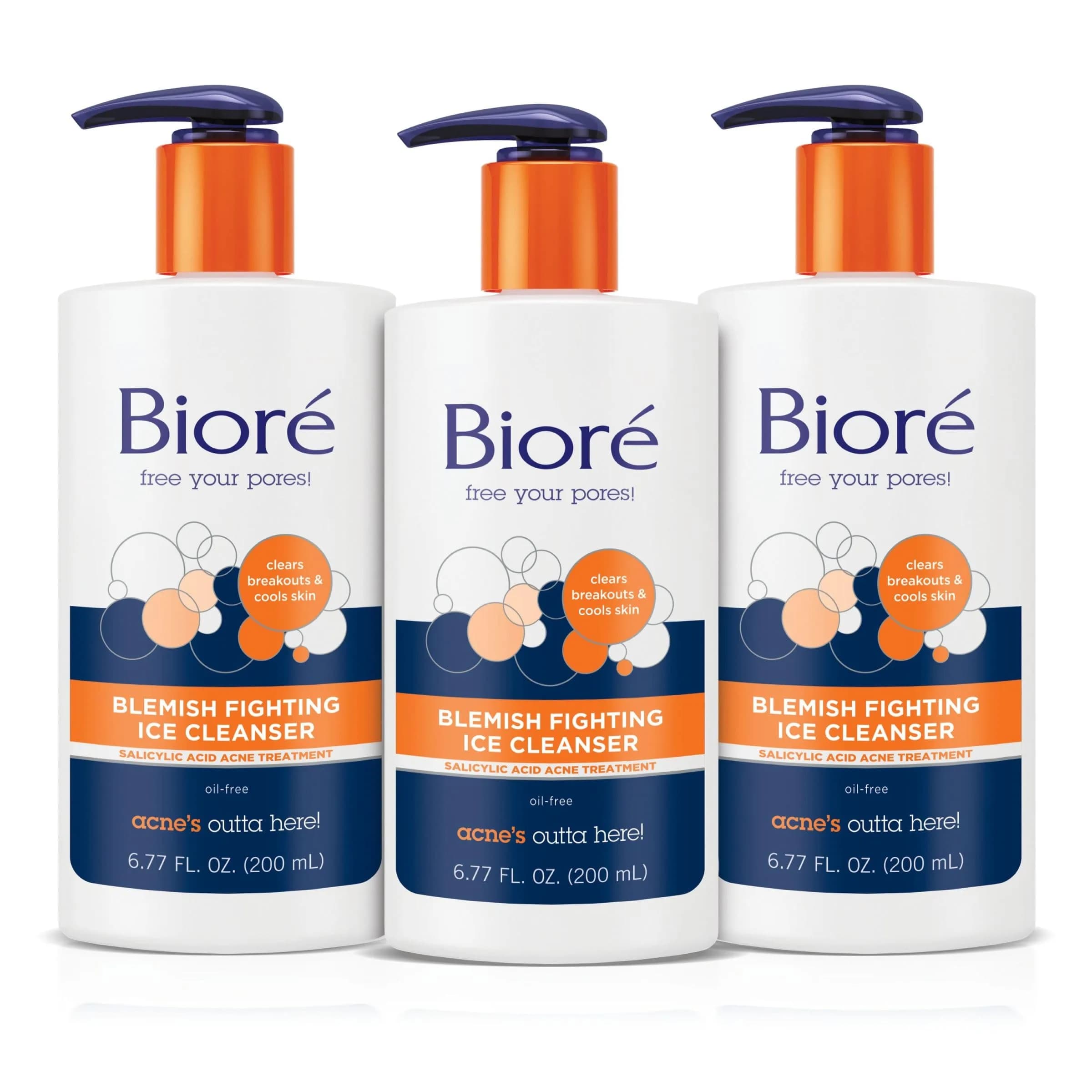 Bioré Blemish Fighting Ice Cleanser Gel 200ml (6.77 Fl Oz) | Fights Breakouts with Salicylic Acid — 6.77 Fl Oz