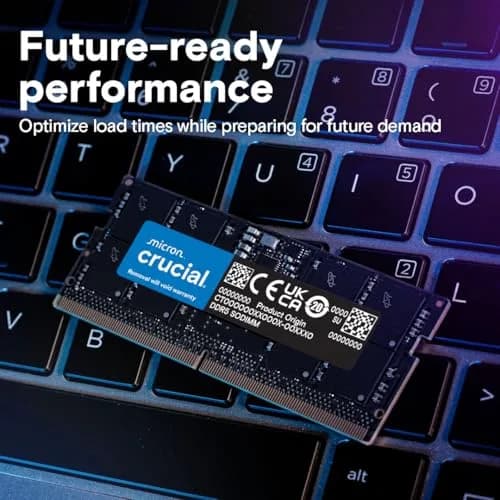 Crucial 32GB DDR5 RAM Kit (2x16GB) 5600MHz SODIMM Laptop Memory 32GB (2x16GB) | Boosts System Performance thumbnail 5