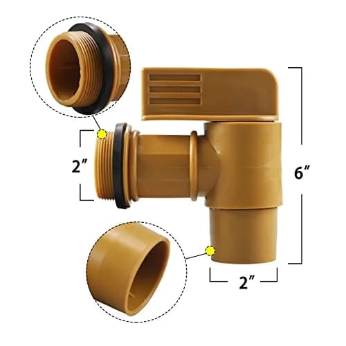 GWENBHMTOOL Polyethylene Drum Tap 2 Pack | 2" Male Barrel Faucet for 30 & 55 Gallon Drums thumbnail 4