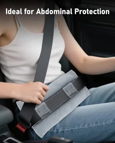 BELINOUS Post Mastectomy Seat Belt Pillow for Recovery | Soft Cotton, Gray thumbnail 5