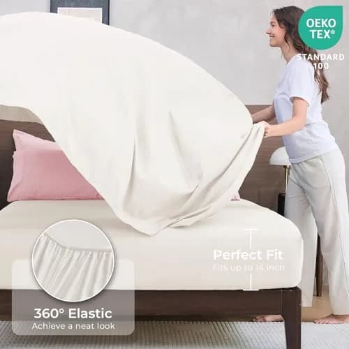 HEVUMYI King Comforter Set Pink & Ivory | Cloud-Soft Microfiber Bedding thumbnail 5