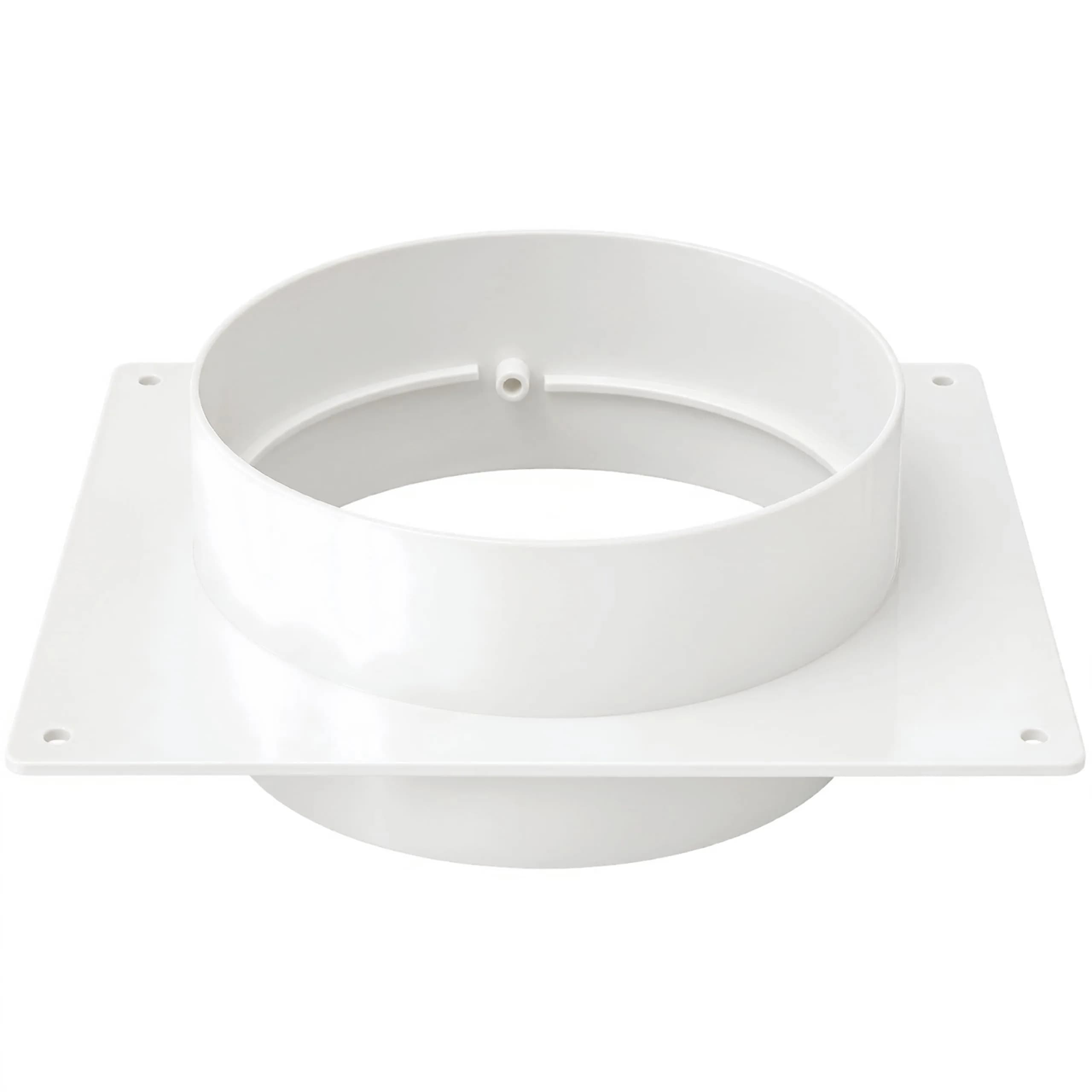Vent Systems Round 6" Inch White Air Vent Duct Connector Flange | Plastic HVAC Pipe Fitting for Dryer & Ventilation - main product image