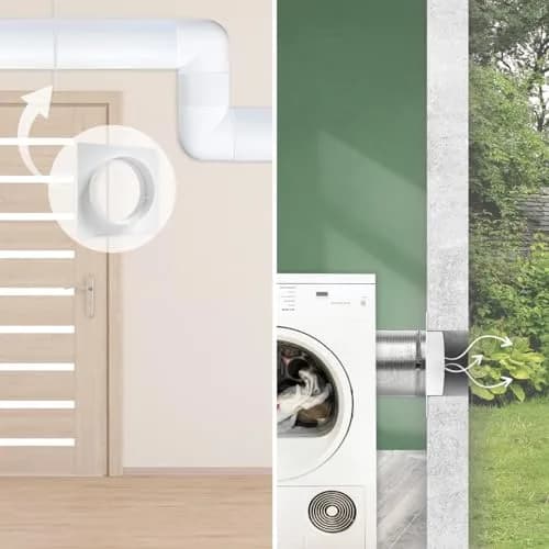 Vent Systems Round 6" Inch White Air Vent Duct Connector Flange | Plastic HVAC Pipe Fitting for Dryer & Ventilation thumbnail 6