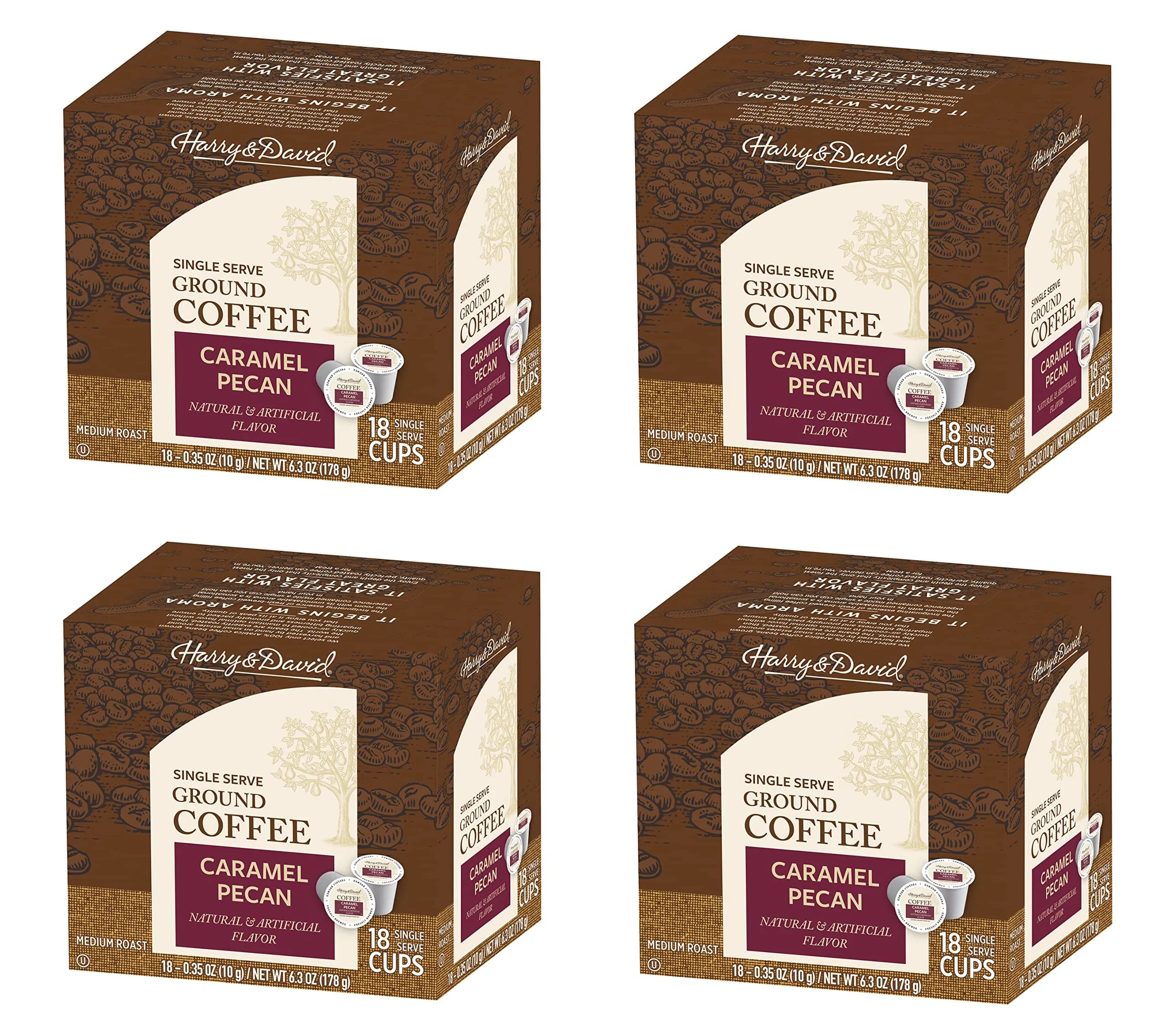 Harry & David Caramel Pecan Coffee 1 Count (Pack of 72) | Single Serve Pods with Kosher Certification - main product image