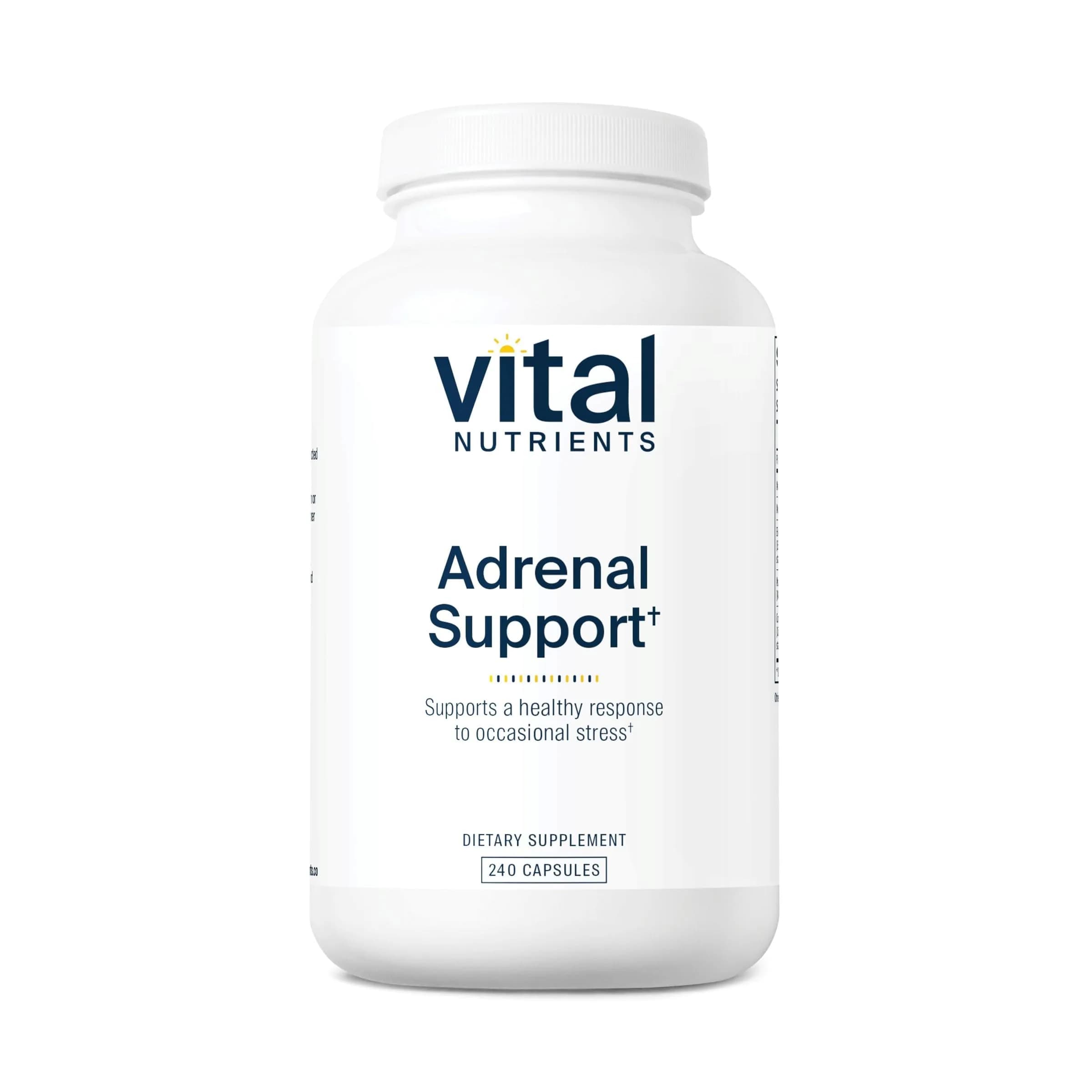 Vital Nutrients Adrenal Support for Gland Function, 240 Capsules | Supports Stress & Cortisol Balance