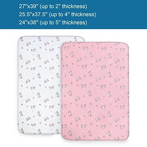 SPRINGSPIRIT Pack and Play Sheets 2-Pack | Pink Animal Print, 39x27x5 inches (99x69x13 cm) thumbnail 6