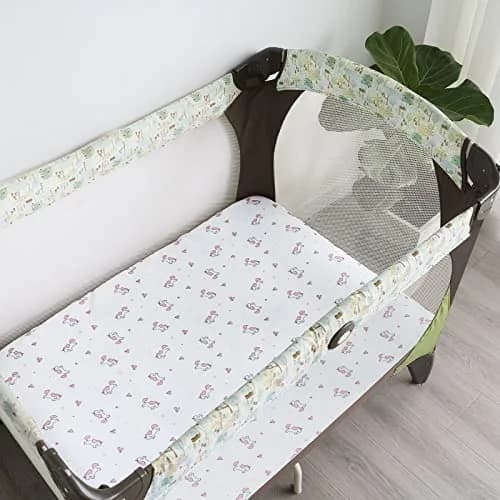 SPRINGSPIRIT Pack and Play Sheets 2-Pack | Pink Animal Print, 39x27x5 inches (99x69x13 cm) thumbnail 7