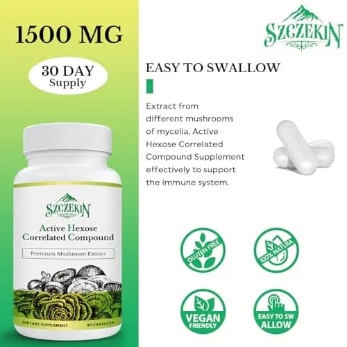 SZCZEKIN Active Hexose Correlated Compound 1500 mg Supplement | Immune & Liver Support, 90 Capsules thumbnail 4