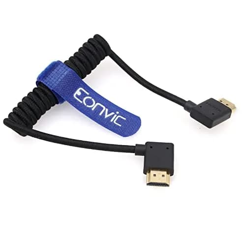 Eonvic 8K HDMI Coiled Cable 1M (3.3ft) | High Speed 2.1 HDMI Male to Male Braided Extender for Cameras, Monitors, Consoles thumbnail 2