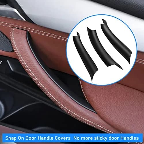 Jaronx Black ABS+PC Door Handle Cover Set for BMW X5 F15/X6 F16 3-Piece | Fixes Sticky OEM Handles thumbnail 2