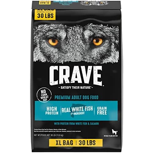 CRAVE Grain Free High Protein Adult Dry Dog Food, White Fish & Salmon, 13.6kg (30 lb) | Protein-Rich, Grain-Free Nutrition thumbnail 1