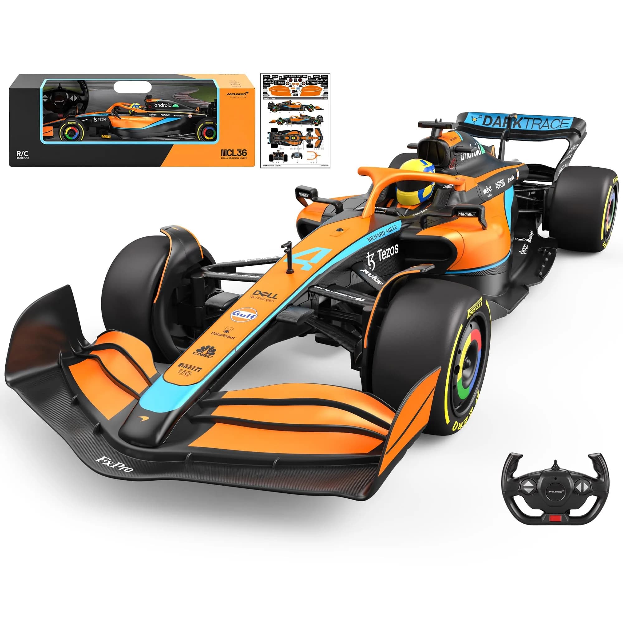 Voltz Toys McLaren F1 MCL36 RC Car 46cm (18.5 inches) | Licensed 1:12 Scale Replica