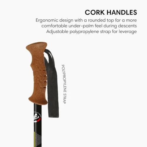 Fizan Tierra Trekking Poles – 7.9 oz, Ultralight, Adjustable, Collapsible, Aluminum, Cork Grip, Green thumbnail 3