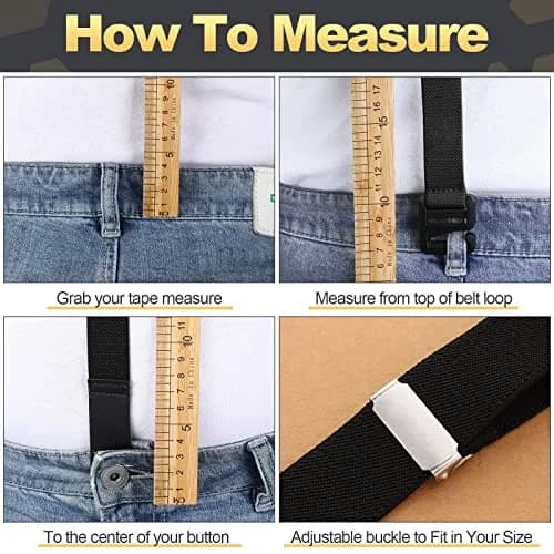Eurzom Black Hidden Suspenders for Men Under Clothes Y-Back, 2.5cm (1") Wide, 75-120cm (30-47") Adjustable Length thumbnail 6