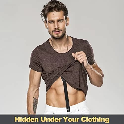 Eurzom Black Hidden Suspenders for Men Under Clothes Y-Back, 2.5cm (1") Wide, 75-120cm (30-47") Adjustable Length thumbnail 2