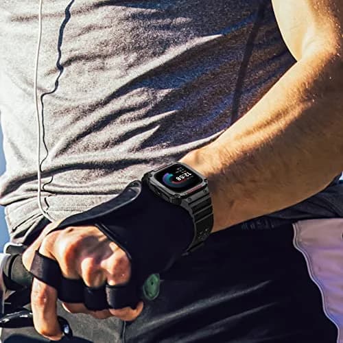 FINTIE Rugged Band with Case for Fitbit Versa 4/3/2/1/Lite & Sense 2, Black, 165mm-245mm (6.5-9.5 inch) thumbnail 7