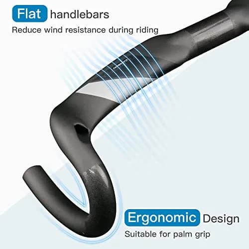 Alfa Pasca THE MAX UD Matte Carbon Fiber Road Bike Handlebars 31.8 x 440mm Aero Drop Bars thumbnail 2