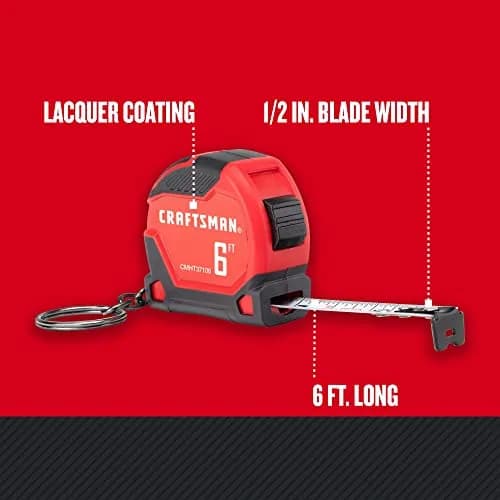 CRAFTSMAN Keychain Tape Measure 6 FT (1.8 m) | Durable Steel Blade with Rubber Grip thumbnail 3