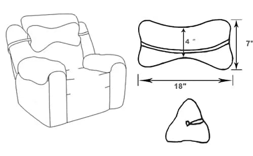 VCOMSOFT Grey Bone Neck Pillow for Recliners & Sofas | Adjustable Headrest Cushion for Pain Relief thumbnail 5