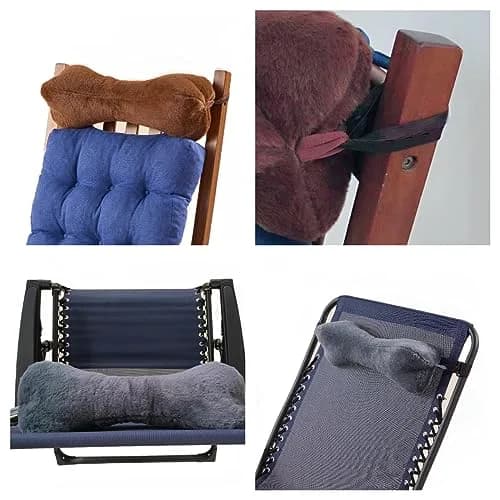 VCOMSOFT Grey Bone Neck Pillow for Recliners & Sofas | Adjustable Headrest Cushion for Pain Relief thumbnail 7