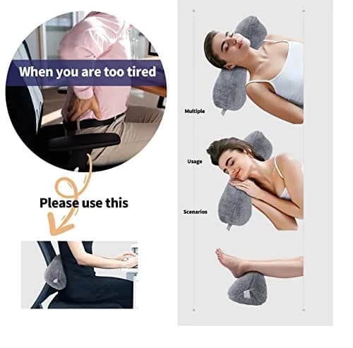 VCOMSOFT Grey Bone Neck Pillow for Recliners & Sofas | Adjustable Headrest Cushion for Pain Relief thumbnail 3