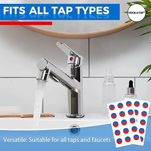 Danojo Faucet Stickers, 15 Hot & Cold Water Vinyl Circle | Self-Adhesive Tap Signage thumbnail 5