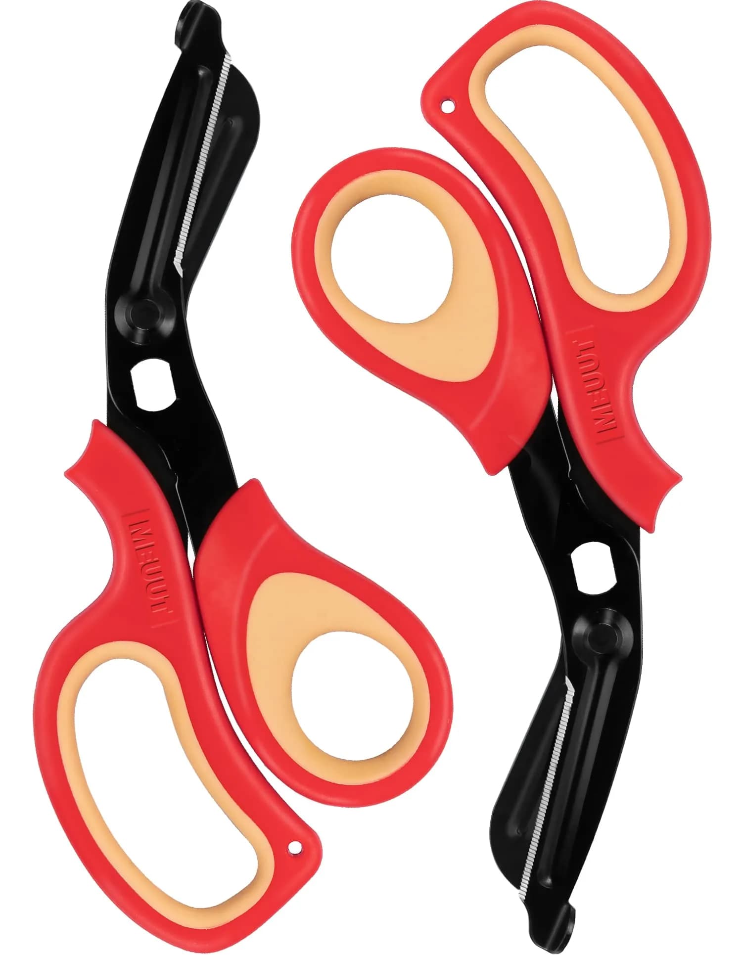 MEUUT Medical Trauma Shears 7.8" (19.8 cm) - 2-Pack | Ambidextrous, Serrated, Non-Stick Blades
