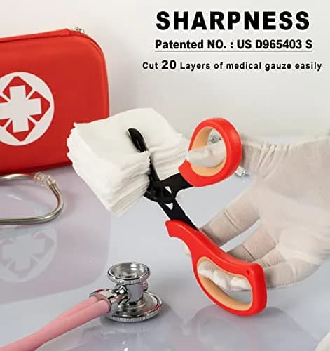 MEUUT Medical Trauma Shears 7.8" (19.8 cm) - 2-Pack | Ambidextrous, Serrated, Non-Stick Blades thumbnail 2