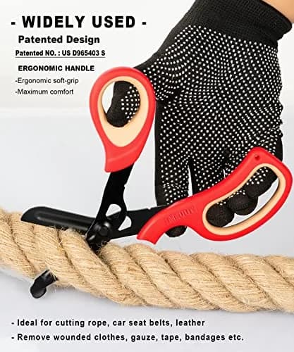 MEUUT Medical Trauma Shears 7.8" (19.8 cm) - 2-Pack | Ambidextrous, Serrated, Non-Stick Blades thumbnail 3