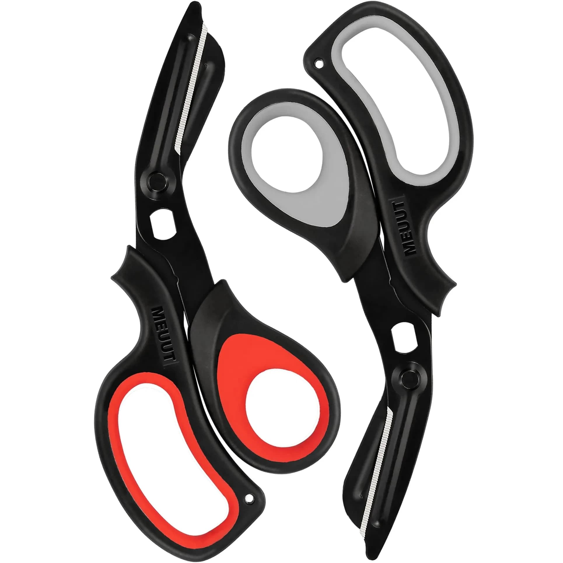 MEUUT Medical Trauma Shears 7.8" (19.8 cm) - 2-Pack | Sharp, Serrated, Non-Stick Blades with Oxygen Wrench
