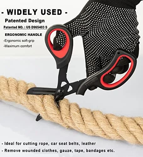 MEUUT Medical Trauma Shears 7.8" (19.8 cm) - 2-Pack | Sharp, Serrated, Non-Stick Blades with Oxygen Wrench thumbnail 5