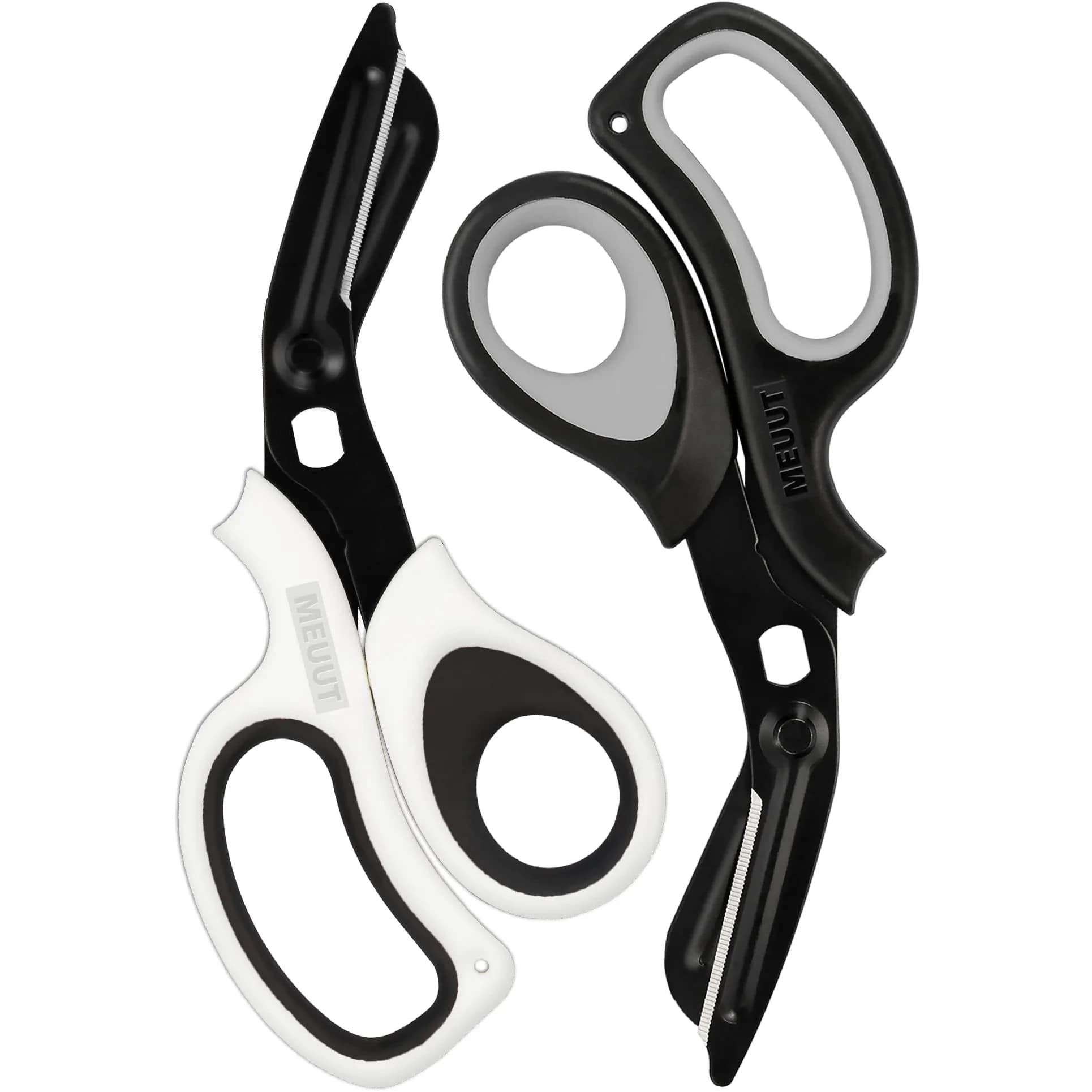 MEUUT Medical Trauma Shears 7.8" (19.8 cm) - 2 Pack | Stainless Steel, Serrated, Non-Stick, Blunt Tip Safety