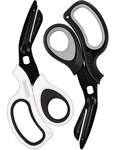 MEUUT Medical Trauma Shears 7.8" (19.8 cm) - 2 Pack | Stainless Steel, Serrated, Non-Stick, Blunt Tip Safety thumbnail 1