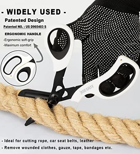 MEUUT Medical Trauma Shears 7.8" (19.8 cm) - 2 Pack | Stainless Steel, Serrated, Non-Stick, Blunt Tip Safety thumbnail 3