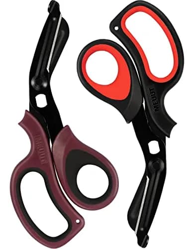 MEUUT Medical Trauma Shears 7.8" (19.8 cm) - 2-Pack | Ambidextrous, Serrated, Non-Stick Blades thumbnail 1