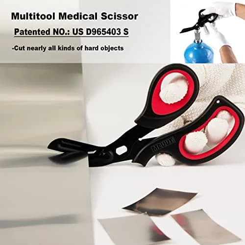 MEUUT Medical Trauma Shears 7.8" (19.8 cm) - 2-Pack | Ambidextrous, Serrated, Non-Stick Blades thumbnail 5