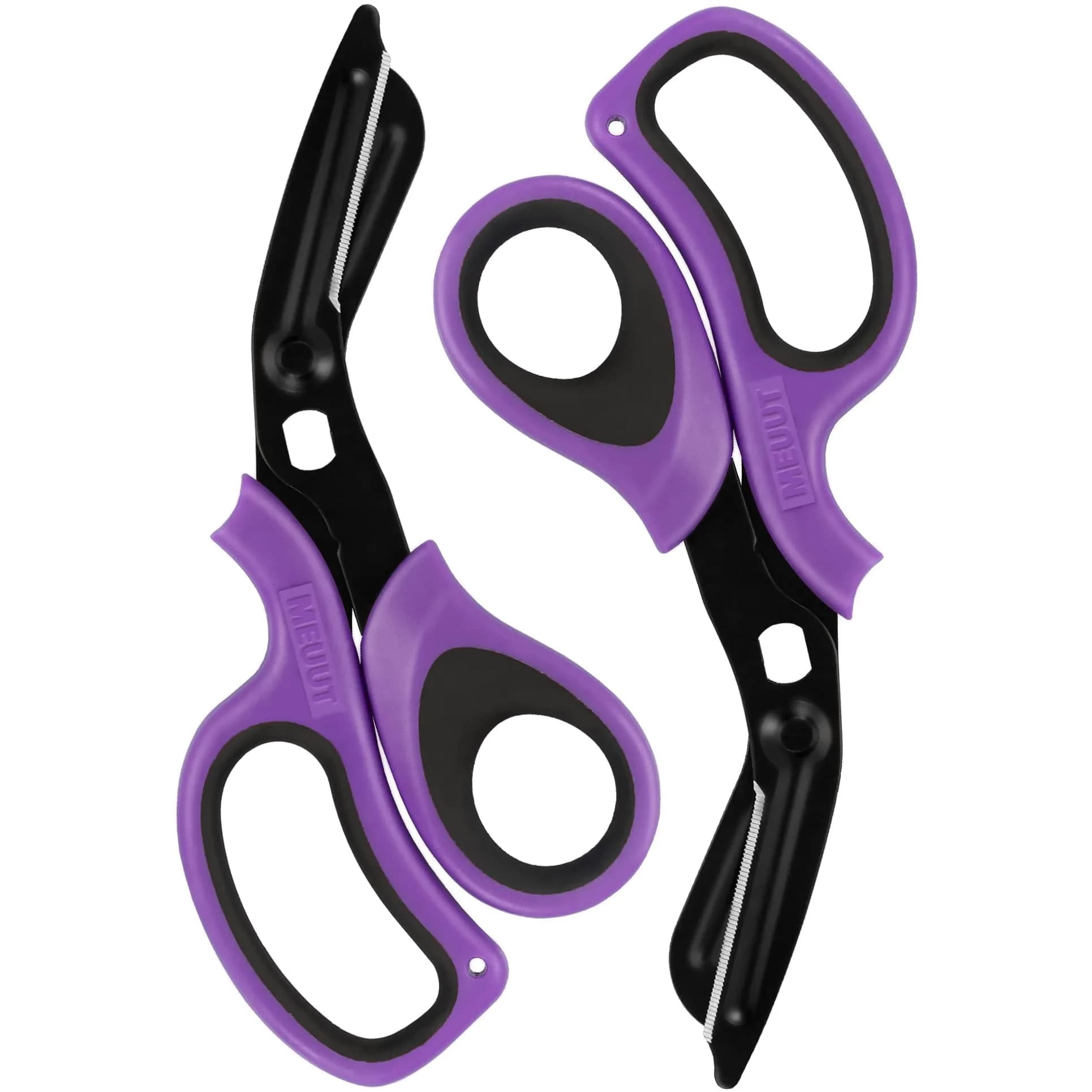 MEUUT Medical Trauma Shears 7.8" (19.8 cm) - 2-Pack | Ambidextrous, Serrated, Non-Stick Blades