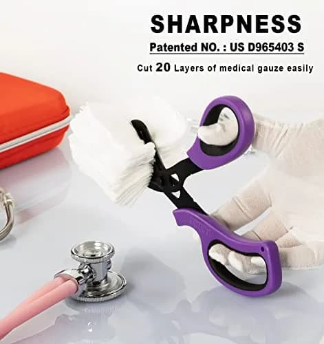 MEUUT Medical Trauma Shears 7.8" (19.8 cm) - 2-Pack | Ambidextrous, Serrated, Non-Stick Blades thumbnail 2