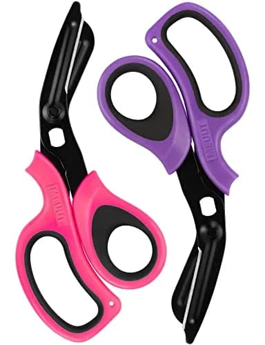 MEUUT Medical Trauma Shears 7.8" (2-Pack) | Serrated, Non-Stick, Ambidextrous Nurse Scissors thumbnail 1