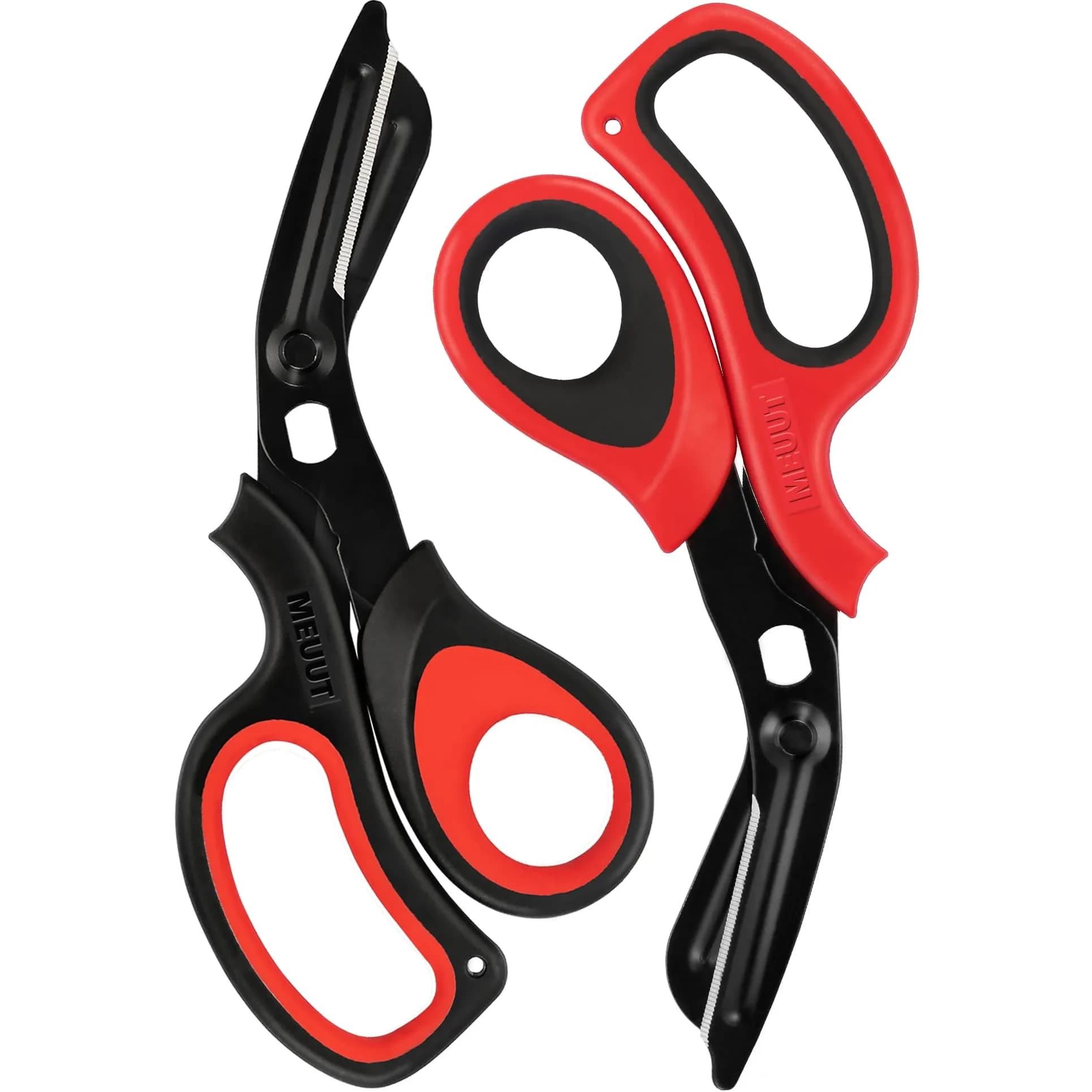 MEUUT Medical Trauma Shears - Black/Red & Red/Black 2-Pack, 7.8 Inch Patented Stainless Steel with Oxygen Wrench - main product image