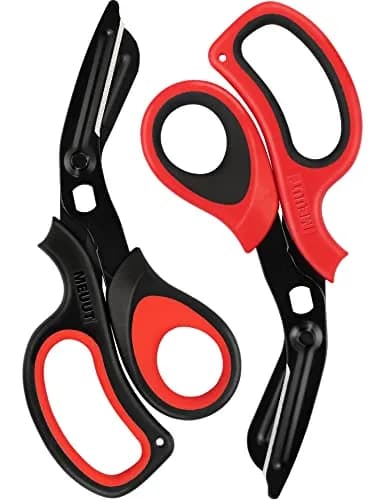 MEUUT Medical Trauma Shears - Black/Red & Red/Black 2-Pack, 7.8 Inch Patented Stainless Steel with Oxygen Wrench thumbnail 1