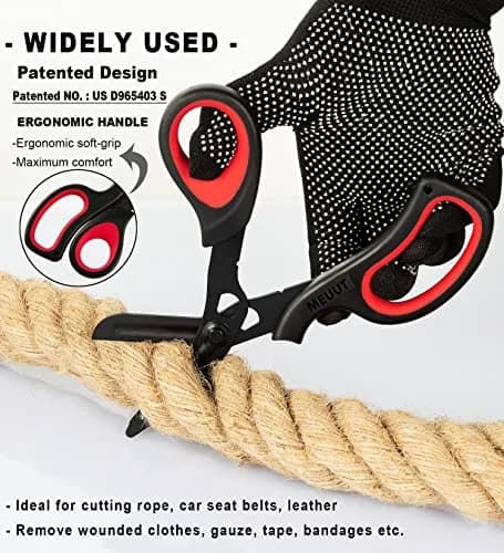 MEUUT Medical Trauma Shears - Black/Red & Red/Black 2-Pack, 7.8 Inch Patented Stainless Steel with Oxygen Wrench thumbnail 3