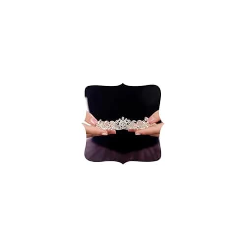 JWICOS Silver Wedding Tiara for Women Princess Crowns and Tiaras 2.5cm | Rhinestone & Crystal for Bride & Party thumbnail 1