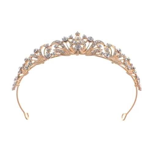 JWICOS Princess Tiara for Women 2.5cm x 13cm Gold Rhinestone Crystal Headband Wedding thumbnail 7