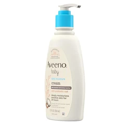Aveeno Baby Daily Moisturizing Cream Coconut Scent 354ml (12 fl oz) | Gentle Formula for Sensitive Skin thumbnail 5